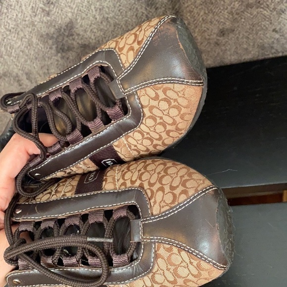 COACH Brown "Kelsie" Signature C Logo Sneakers Size 6.5 - Picture 13 of 13